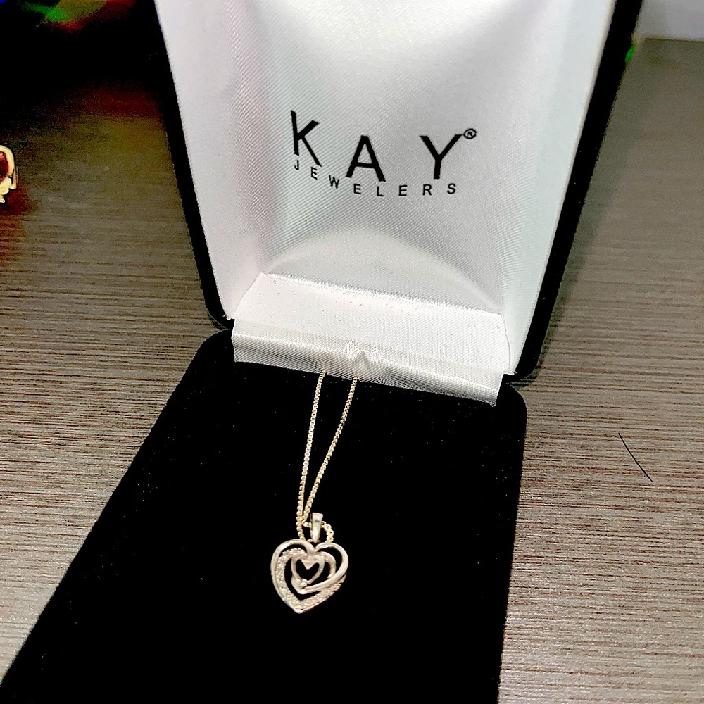 Kay Jewelry Heart Diamond Engraved Necklace